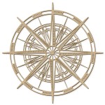 Dcoration murale boussole en bois 40 cm