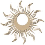 Dcoration murale Soleil sotrique en bois 40 cm
