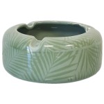Cendrier en cramique vert feuilles de palmier