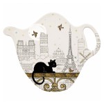 Repose-sachet de th� chat de Paris en m�lamine
