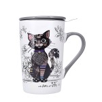 Tisanire en Porcelaine  Chat Noir Kook 435 ml