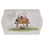 Plateau en mlamine chats en pique-nique Bug Art 38 cm