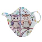 Repose-sachet de th en mlamine  Couple de chouettes