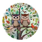 Presse-papier Couple de Chouettes dans l'Arbre