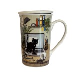 Tisanire en Porcelaine  Chaton sur lOrdinateur