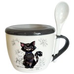 Bol  soupe chat noir Kook  650 ml avec couvercle et cuillre