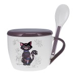 Bol  soupe chat noir Kook  650 ml avec couvercle et cuillre