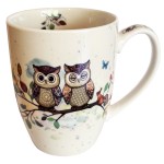 Tasse en Porcelaine  Couple de Chouettes  380 ml