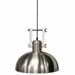 Lustre Industriel Dexter en Acier bross� et blanc mat