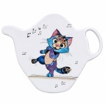 Repose-sachet de th� chat en m�lamine
