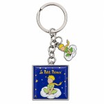 Porte-cl�s Le Petit Prince bleu assis sur son nuage avec charm
