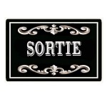 Plaque m�tal Sortie � Plaque de porte d�corative