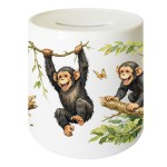 Tirelire Chimpanz�s en c�ramique 9,5 cm