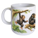Mug en c�ramique � chimpanz�s dans la jungle � Cbkr�ation