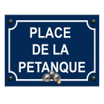 Plaque m�tal place de la p�tanque � 20 x 15 cm