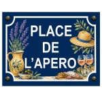 Plaque m�tal place de l'ap�ro en provence  � 20 x 15 cm
