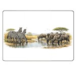 Planche � d�couper en verre z�bres et les gnous 28,5 � 20 cm