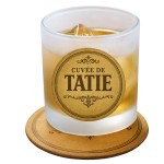 Verre cuv�e de Tatie avec sous-verre assorti