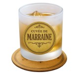 Verre cuv�e de Marraine avec sous-verre assorti