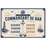 Plaque m�tal vintage Commandant de Bar 30,5 x 20 cm