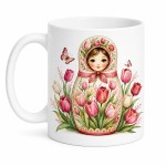 Mug Poup�e Russe aux Tournesols � Mug Floral 350 ml
