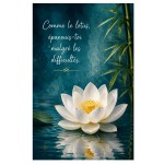 Plaque m�tal zen respiration et orchid�e � d�coration bien-�tre