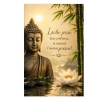Plaque m�tal zen Bouddha � L�che prise, fais confiance �