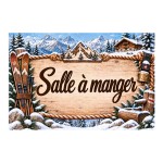 Plaque m�tal Salle � manger � d�co montagne chalet et ski