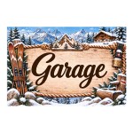 Plaque m�tal Garage � d�coration montagne chalet et ski