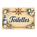 Plaque Toilettes marine bord de mer en aluminium 20 � 15 cm