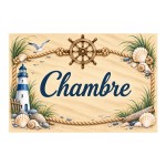 Plaque Chambre marine bord de mer en aluminium 20 � 15 cm