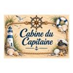 Plaque Cabine du Capitaine marine en aluminium 20 � 15 cm