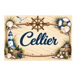 Plaque m�tal Cellier � d�coration marine bord de mer 20 � 15 cm