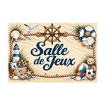 Plaque m�tal Salle de jeux � d�coration marine bord de mer