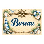 Plaque m�tal Bureau � d�coration marine phare et bord de mer