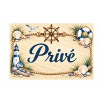 Plaque m�tal Priv� � d�coration marine phare et bord de mer