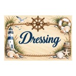 Plaque m�tal Dressing � d�coration bord de mer et phare