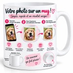 Mug blanc en c�ramique personnalis� avec votre photo 350 ml