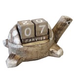 Calendrier Perptuel en Bois Tortue Naturelle