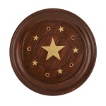 Porte bton d'encens rond en bois - toile