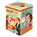 Bo�te � th� r�tro ann�es 50 en m�tal We Just Wanna Drink Tea