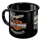 Tasse Harley-Davidson noire en m�tal �maill� 360 ml
