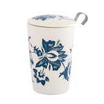 Tisanire luna blanche en porcelaine avec infuseur mtal