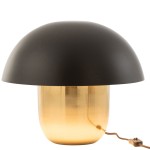 Lampe champignon en mtal noir et or