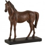 Cheval dcoratif en rsine marron 28 cm