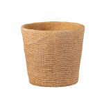Cache pot en ciment aspect jute tresse naturelle