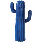 Cactus dcoratif en rsine bleue  41 cm