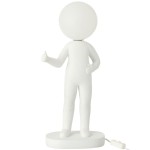 Lampe bonhomme levant le pouce en rsine blanche 44.5 cm