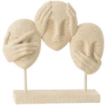 Figurines Visages en Rsine Beige  Ne Rien Voir, Entendre, Dire