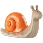 Figurine Escargot Beige avec Coquille Orange